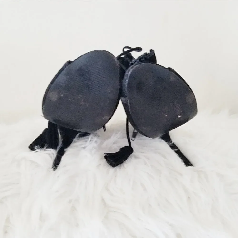 Shoe dazzle boots high heels peak toe black open toe